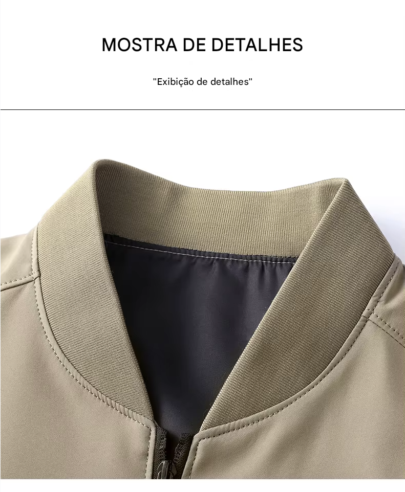 Jaqueta casual de negócios de alta qualidade para a primavera, com gola de beisebol. Estilo bonito e moderno, ideal para a juventude.