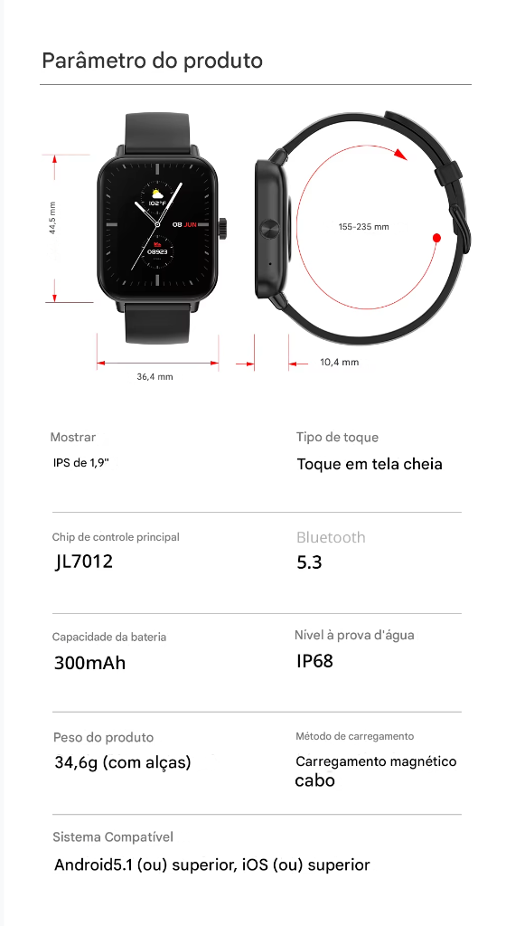 COLMI P81 - Relógio Inteligente com Chamadas de Voz, Tela Ultra de 1,9 Polegada