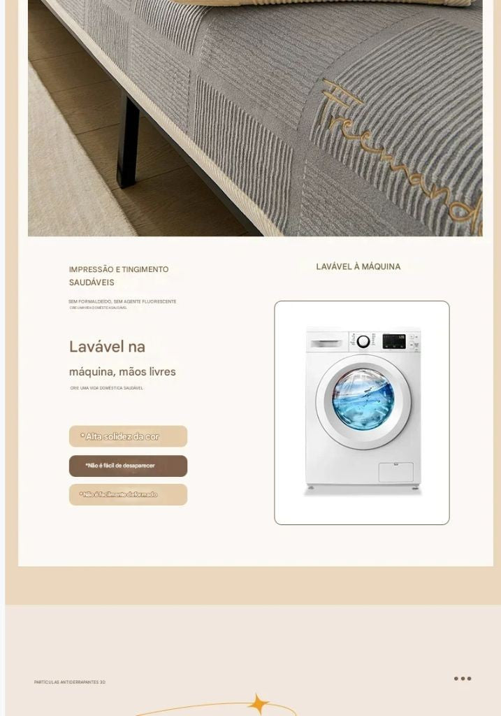 Capa de Sofá Nórdica Universal – Antiderrapante, elegante e perfeita para todas as estações!