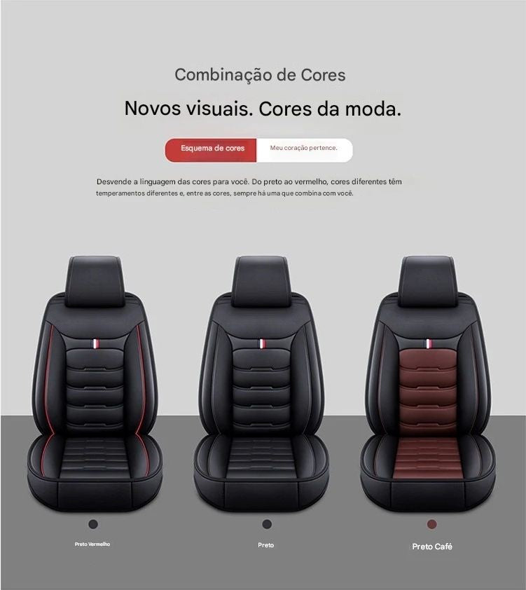 Conjunto de Capas de Banco em Couro PU Universal – Protetor de Assento Dividido para Carros e SUVs | Conforto e Elegância para Todas as Estações