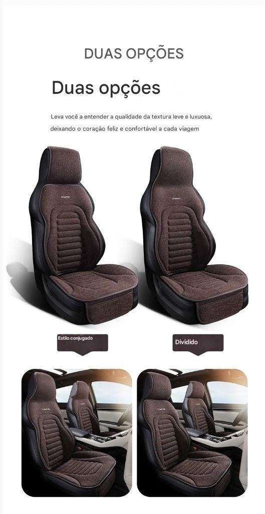 Capa Universal para Assento de Carro em Linho | 4 Estações | Respirável e Antiderrapante | Proteção Elegante para Bancos Automotivos