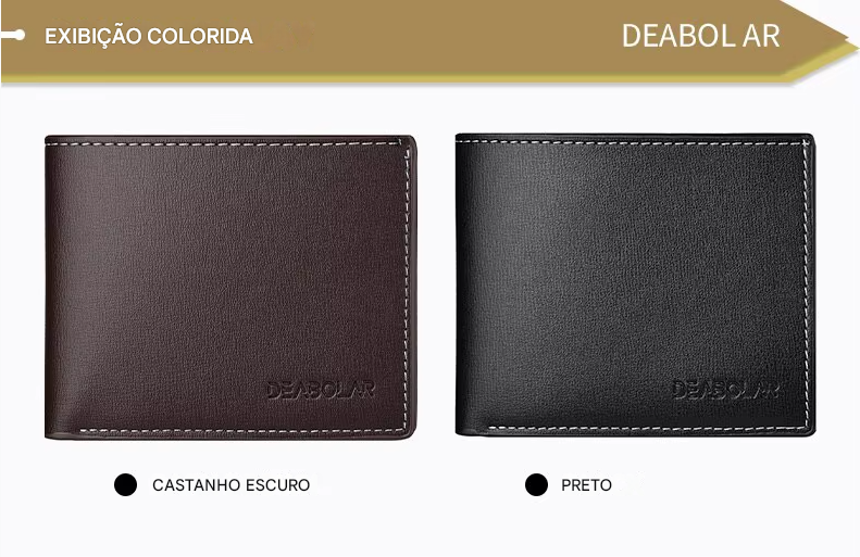 Carteira Curta em Couro PU para Homens Estilo Fino e Dobrável Perfeita para Jovens! Titular de Cartão de Crédito Inclusa!