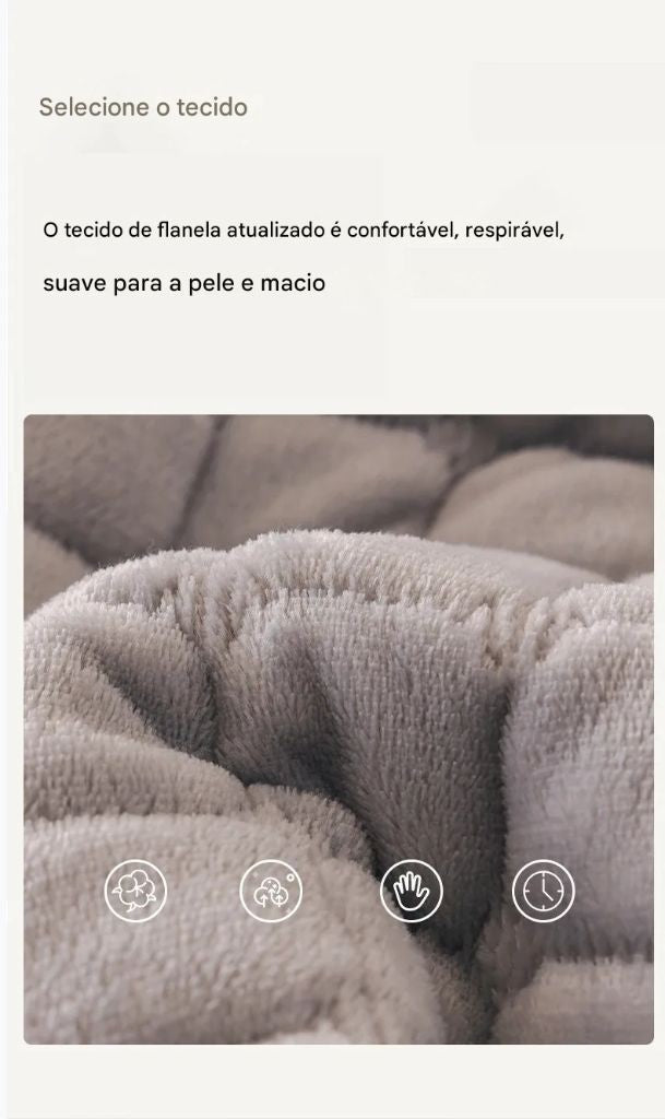 Capa de Sofá em Veludo Cristal – Modelo em L (Formato de Canto)