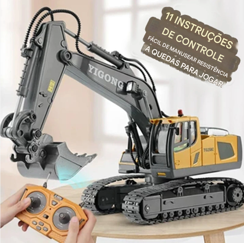 Caminhão Basculante Escavadeira RC 2.4G – Veículo de Engenharia com Controle Remoto