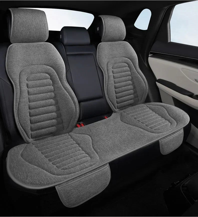 Capa Universal para Assento de Carro em Linho | 4 Estações | Respirável e Antiderrapante | Proteção Elegante para Bancos Automotivos