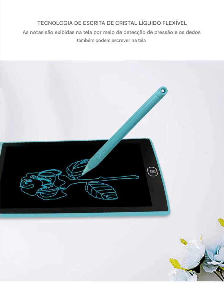 Prancheta Eletrônica LCD – Tablet de Escrita e Desenho Infantil Disponível nos tamanhos: 8.5 / 10 / 12 polegadas