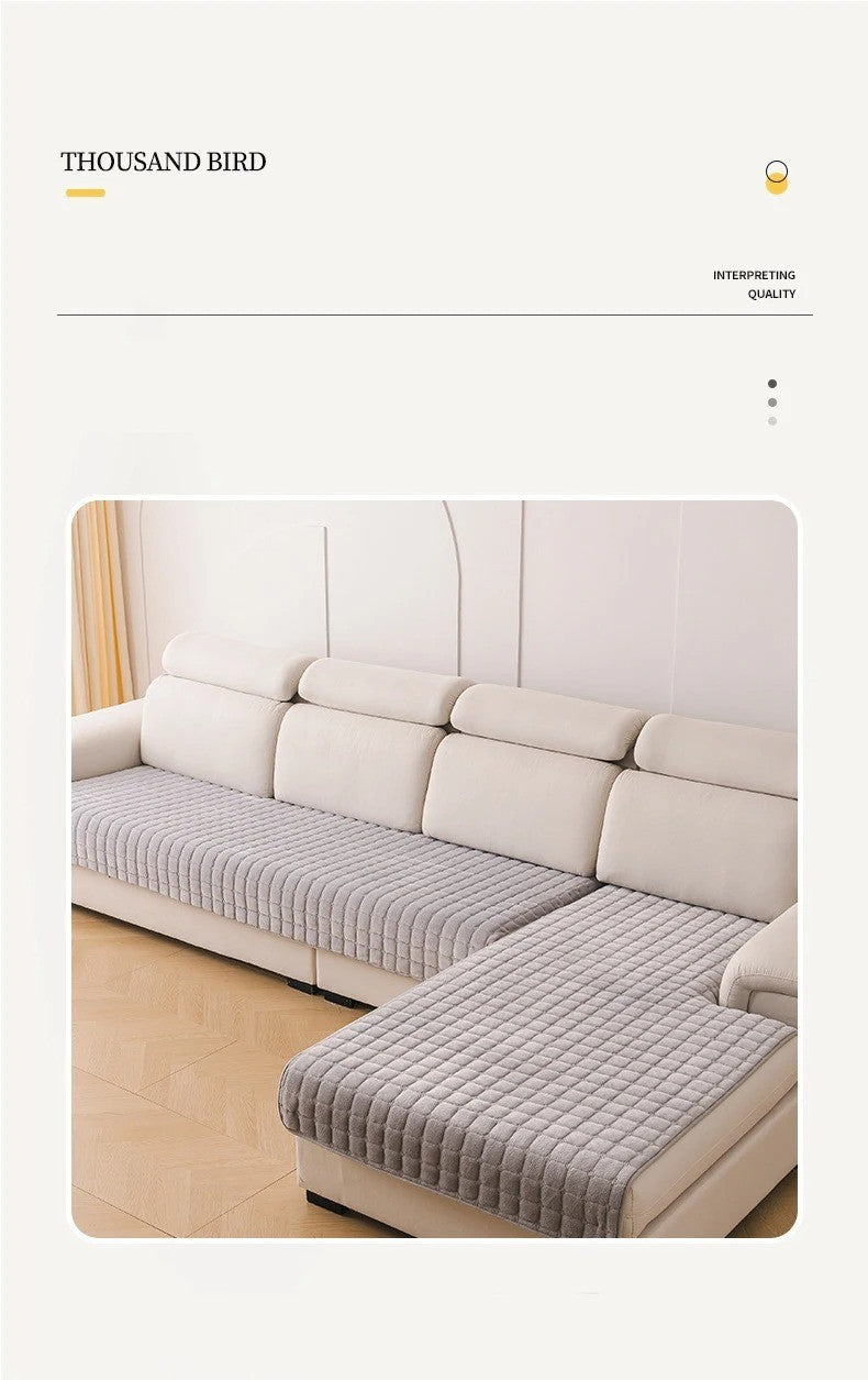 Capa de Sofá em Veludo Cristal – Modelo em L (Formato de Canto)