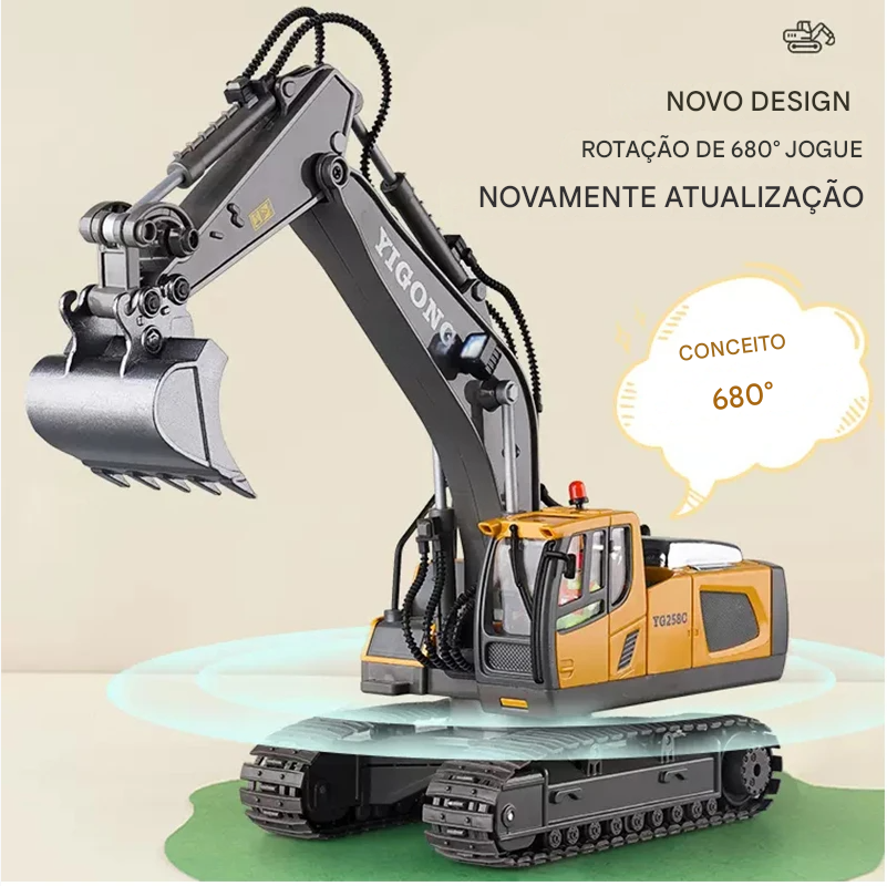 Caminhão Basculante Escavadeira RC 2.4G – Veículo de Engenharia com Controle Remoto