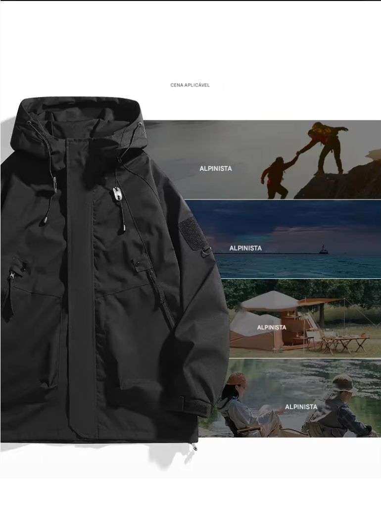 Jaqueta impermeável unissex para atividades ao ar livre. Respirável e à prova de vento, perfeita para outono, pesca e acampamento. Ideal para homens e mulheres!