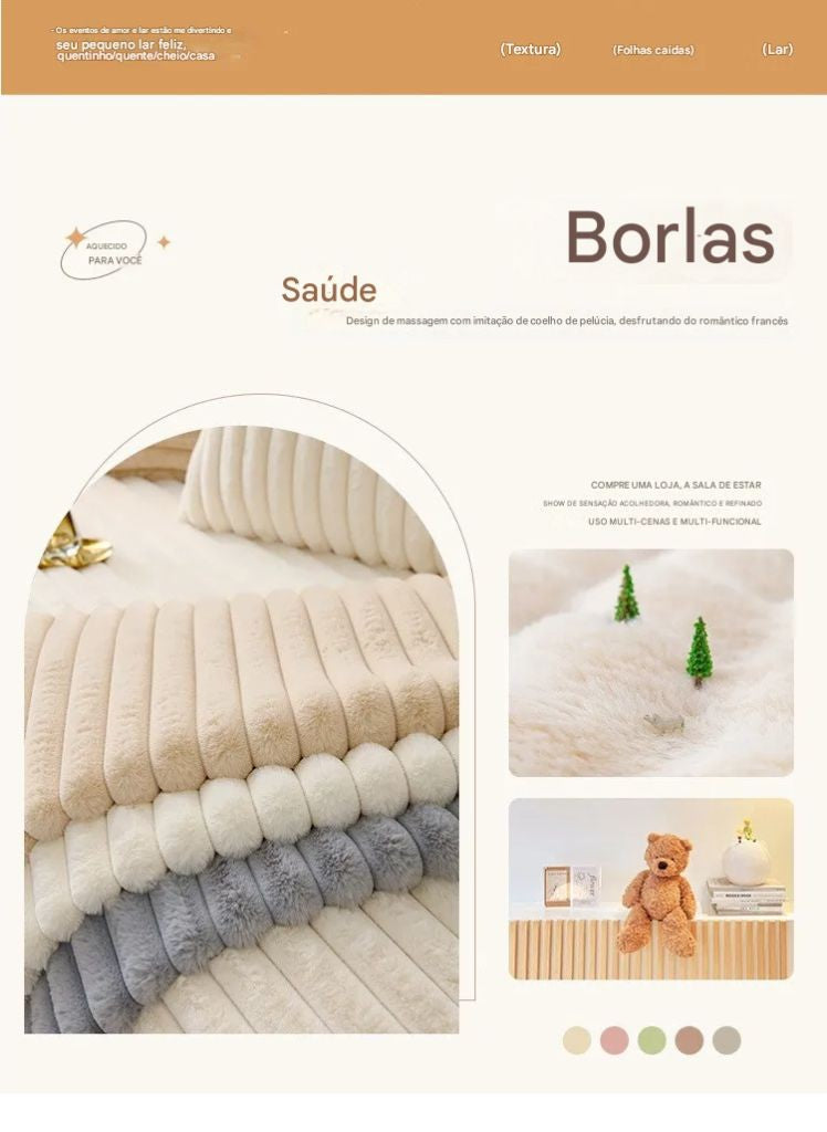 Almofada de sofá com pelo sintético de coelho, extra macia e quente para o inverno – capa de assento aconchegante e elegante!