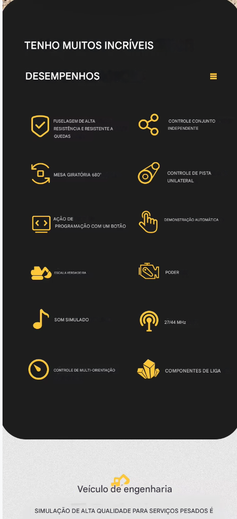 Caminhão Basculante Escavadeira RC 2.4G – Veículo de Engenharia com Controle Remoto