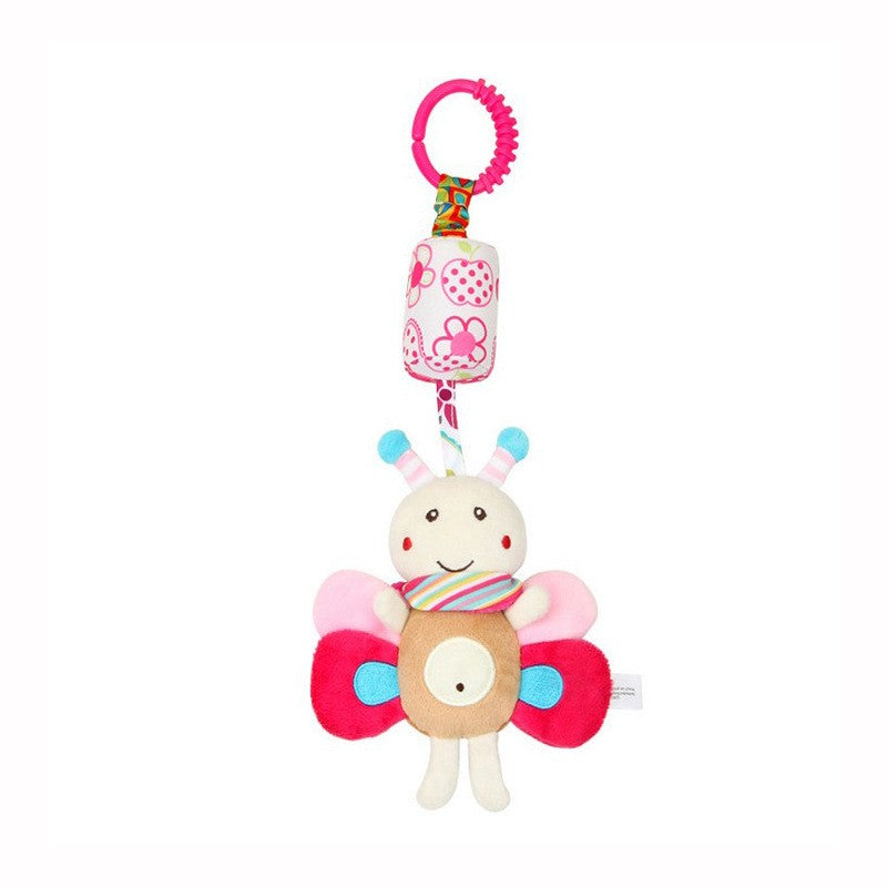Brinquedo de pelúcia pendurado para carrinho , chocalho educativo com animais fofos, ideal para bebês de 0 a 12 meses