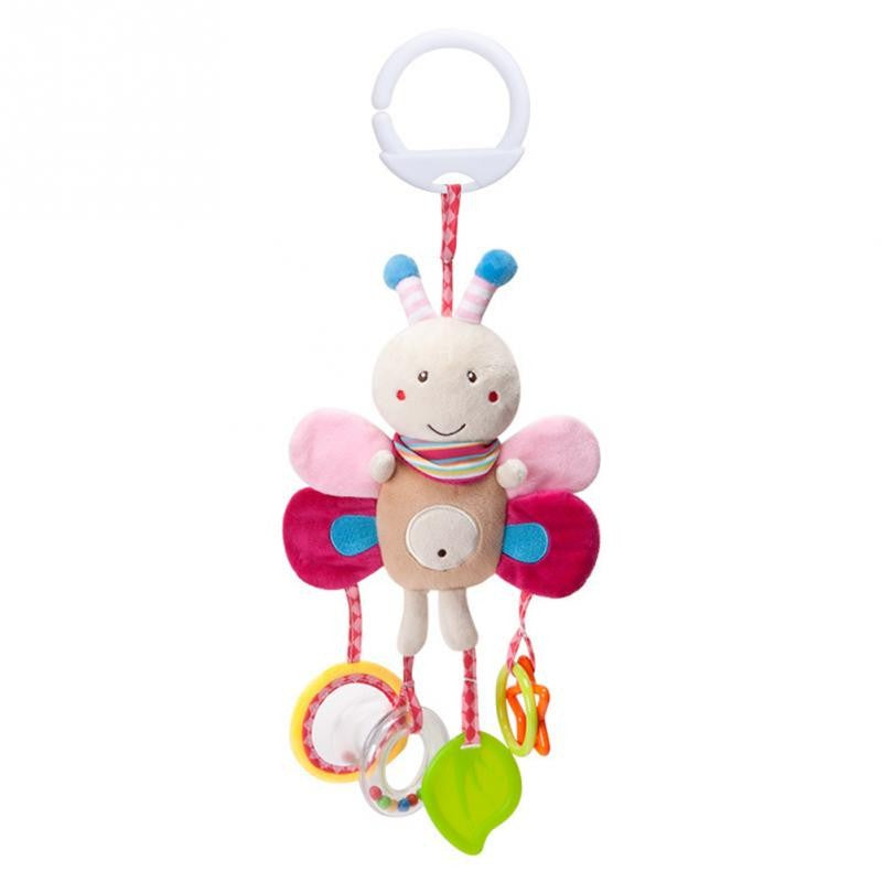 Brinquedo de pelúcia pendurado para carrinho , chocalho educativo com animais fofos, ideal para bebês de 0 a 12 meses