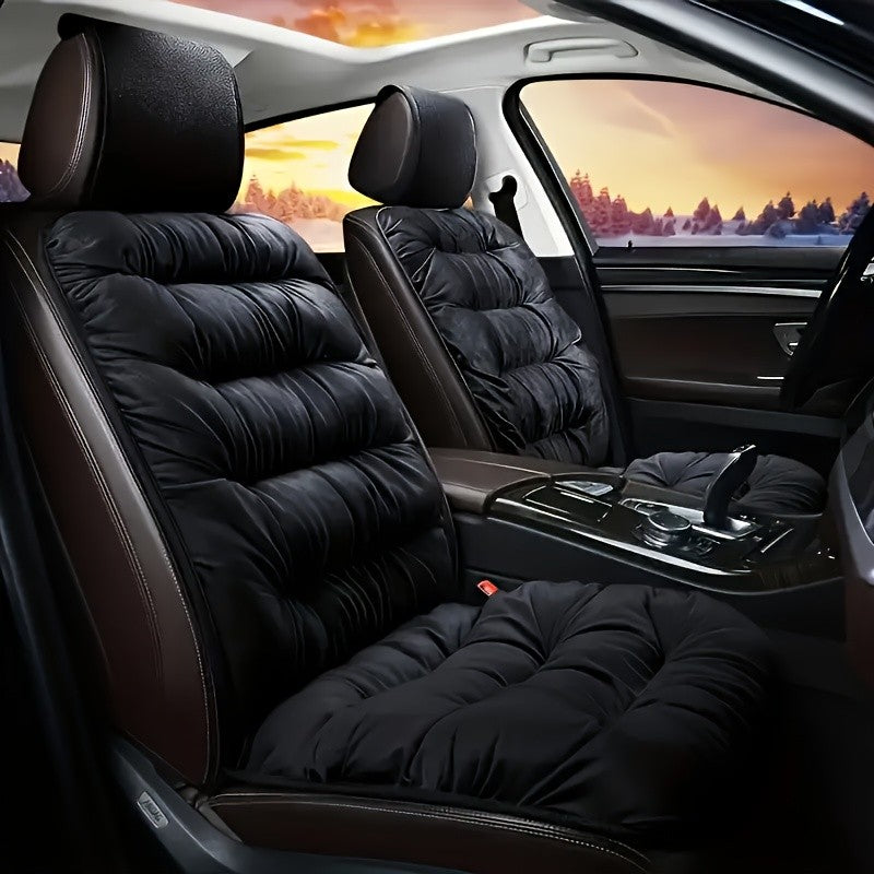 Almofada de Assento de Carro de Pelúcia Luxo – Capa de Banco Frontal Universal, Confortável e Elegante, Para Inverno, Ajuste Fácil e Cuidados Práticos