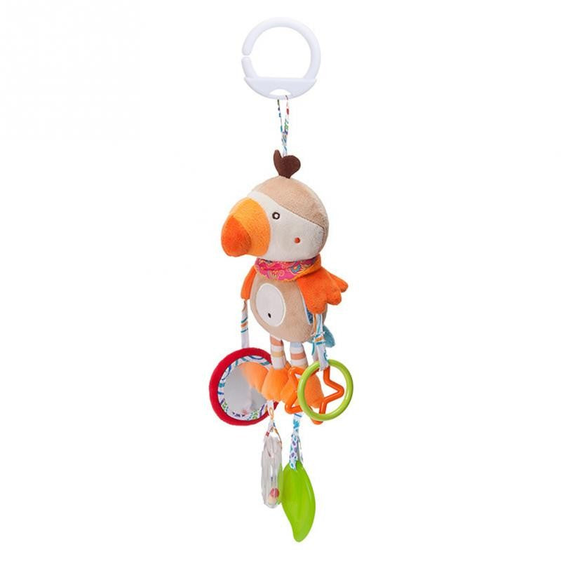 Brinquedo de pelúcia pendurado para carrinho , chocalho educativo com animais fofos, ideal para bebês de 0 a 12 meses