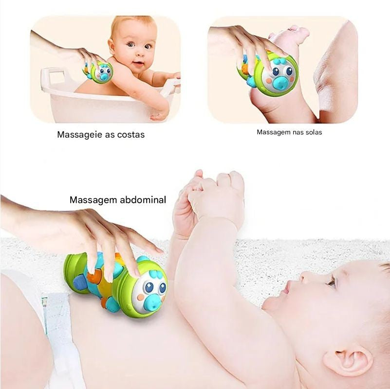 Rolo Inflável para Engatinhar — Brinquedo para Bebês de 6 a 12 Meses | Estímulo ao Desenvolvimento, Tempo de Barriga, Jogos de Fitness e Aprendizagem Precoce com Bola de PVC