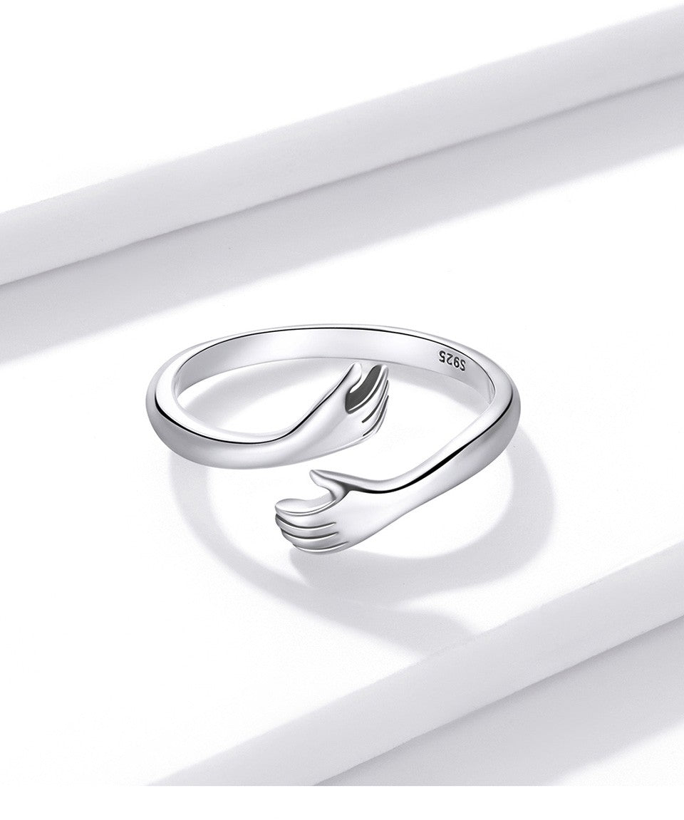 Anel Ajustável Bamoer 925 em Prata Esterlina – Perfeito para Transmitir Amor e Calor, Disponível em 3 Cores.