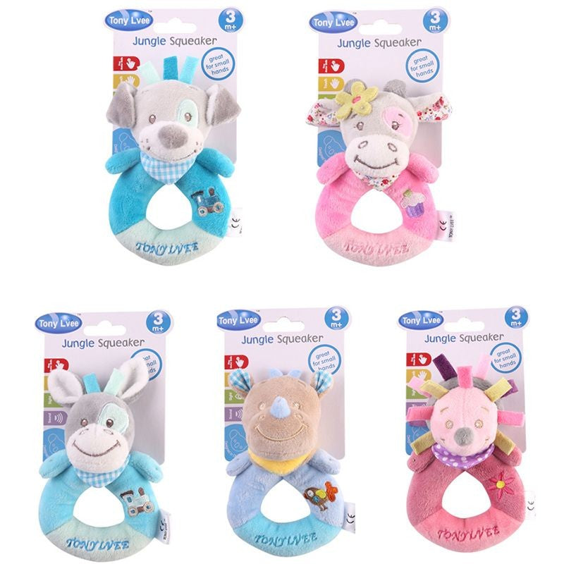Bebê chocalho de pelúcia animal, móbile educativo e divertido para berço — ideal para recém-nascidos de 0 a 12 meses!