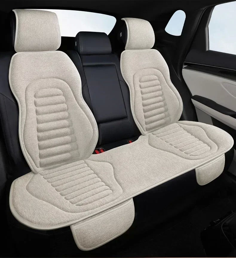 Capa Universal para Assento de Carro em Linho | 4 Estações | Respirável e Antiderrapante | Proteção Elegante para Bancos Automotivos