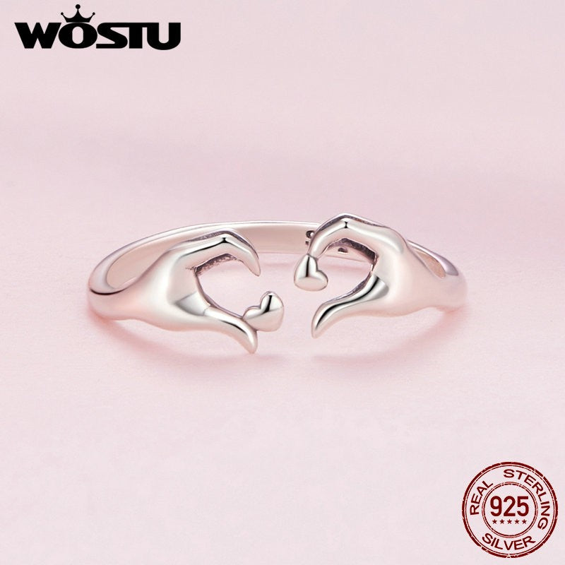 Anel WOSTU em Prata Esterlina 925 – Símbolo de Amor e União!