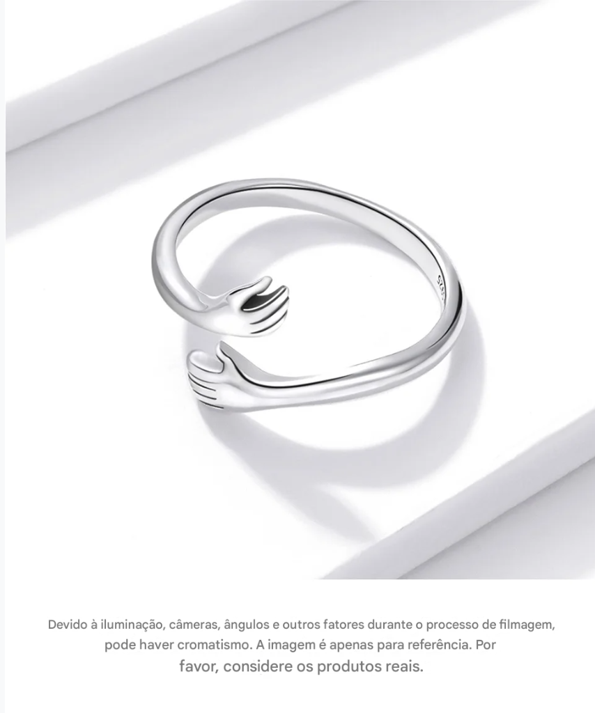 Anel Ajustável Bamoer 925 em Prata Esterlina – Perfeito para Transmitir Amor e Calor, Disponível em 3 Cores.
