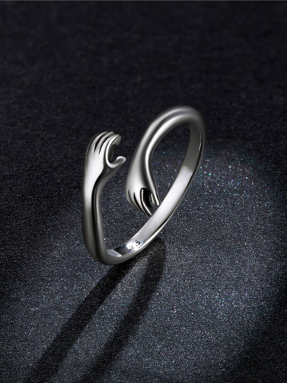 Anel Ajustável Bamoer 925 em Prata Esterlina – Perfeito para Transmitir Amor e Calor, Disponível em 3 Cores.