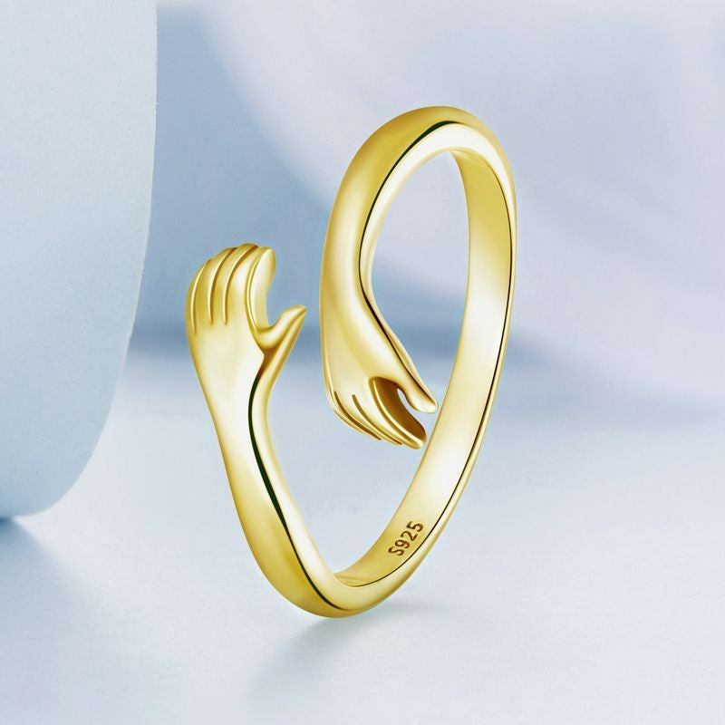 Anel Ajustável Bamoer 925 em Prata Esterlina – Perfeito para Transmitir Amor e Calor, Disponível em 3 Cores.