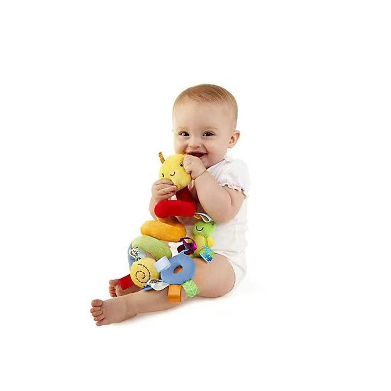 Brinquedo de pelúcia pendurado para bebê – para carrinho e assento de carro, com chocalho e squeaker, ideal para recém-nascidos e viagens.
