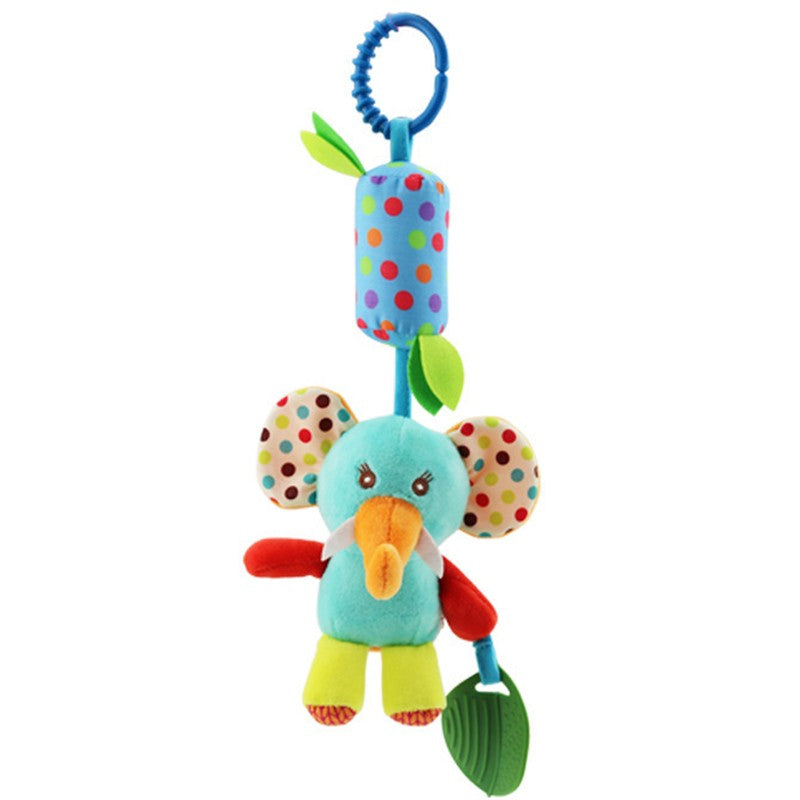 Brinquedo de pelúcia pendurado para carrinho , chocalho educativo com animais fofos, ideal para bebês de 0 a 12 meses