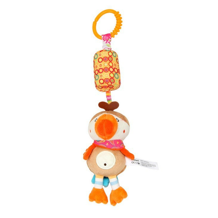 Brinquedo de pelúcia pendurado para carrinho , chocalho educativo com animais fofos, ideal para bebês de 0 a 12 meses