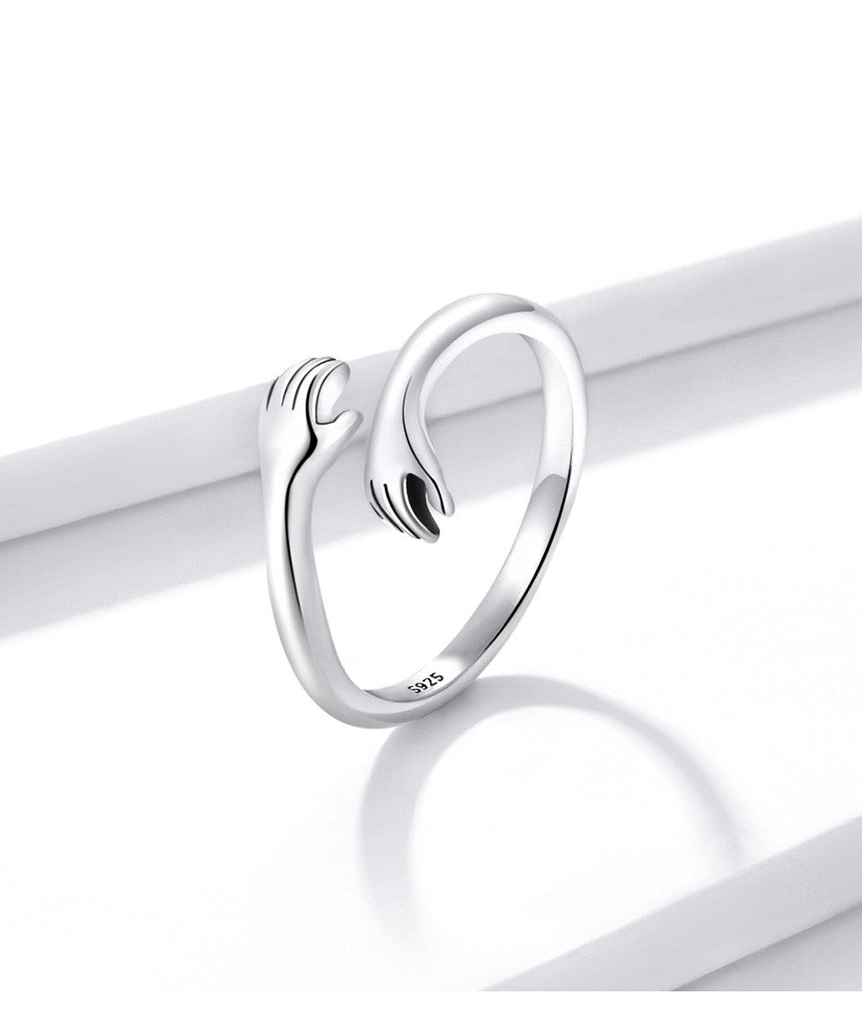 Anel Ajustável Bamoer 925 em Prata Esterlina – Perfeito para Transmitir Amor e Calor, Disponível em 3 Cores.