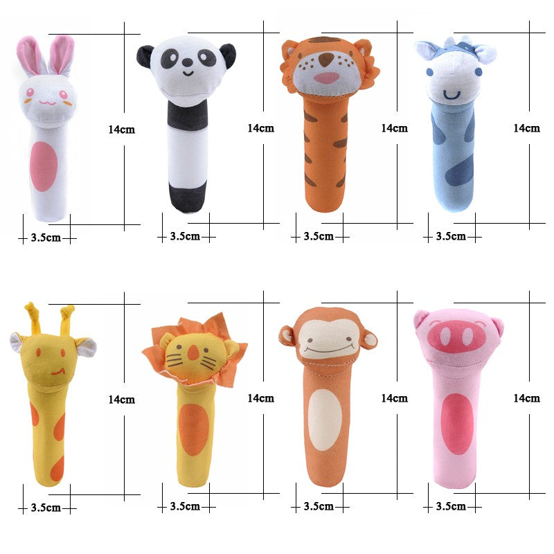 Bebê chocalho de pelúcia animal, móbile educativo e divertido para berço — ideal para recém-nascidos de 0 a 12 meses!