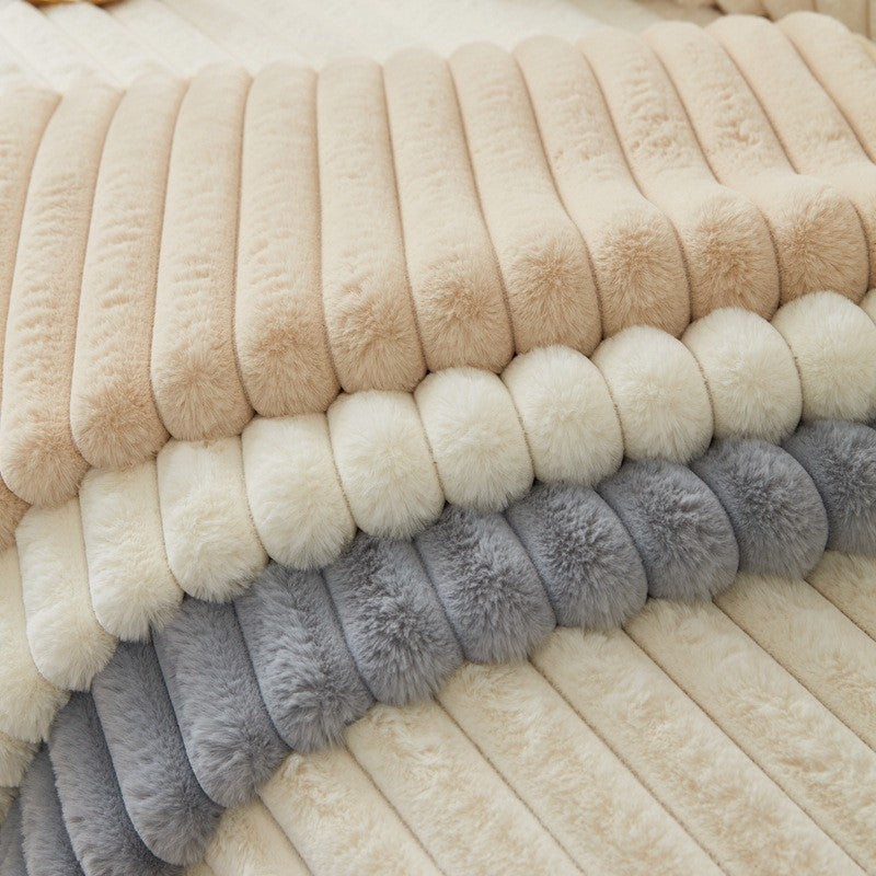 Almofada de sofá com pelo sintético de coelho, extra macia e quente para o inverno – capa de assento aconchegante e elegante!