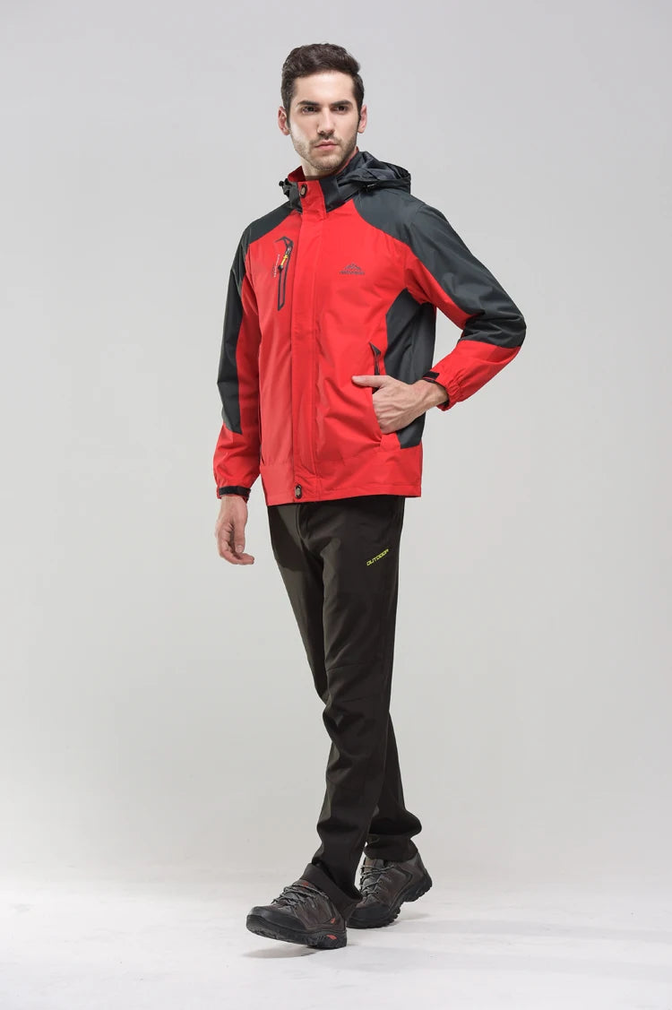Jaqueta Trvlwego para Acampamento e Caminhadas Masculinas - Outono, Esportes ao Ar Livre, Escalada, Trekking. Blusão de Viagem à Prova d'Água - Preto