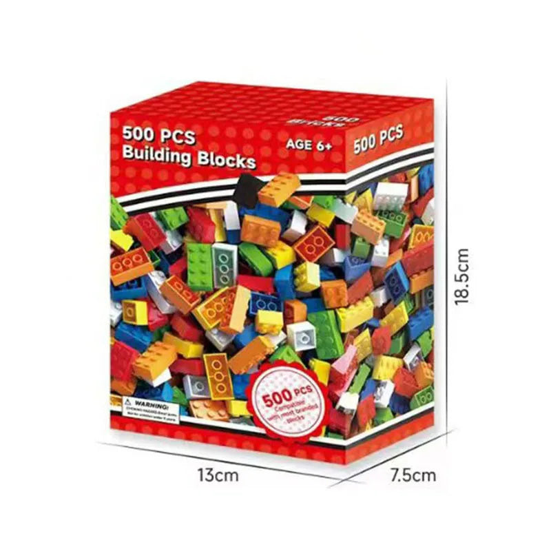 Blocos de Construção Criativos DIY – Conjunto em Massa com 300/500/1000/1500 Peças | Blocos Clássicos de Montar | Presente de Aniversário | Brinquedo Educativo para Crianças