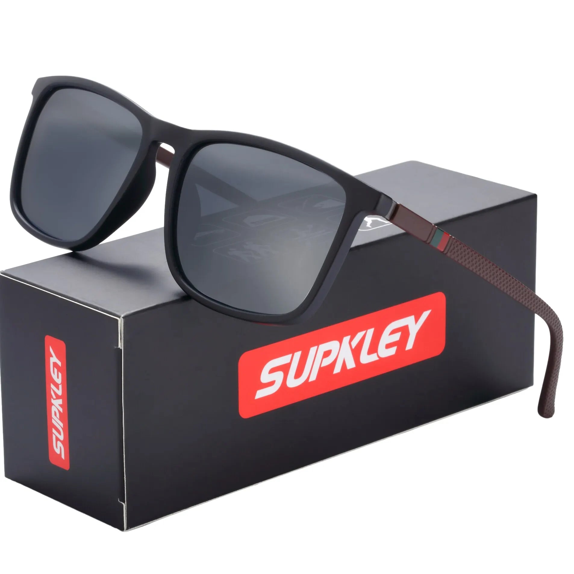 SUPKLEY Óculos de Sol Esportivos para Homens  Óculos de sol polarizados, confortáveis e leves, com design quadrado. Um acessório masculino perfeito para o dia a dia.