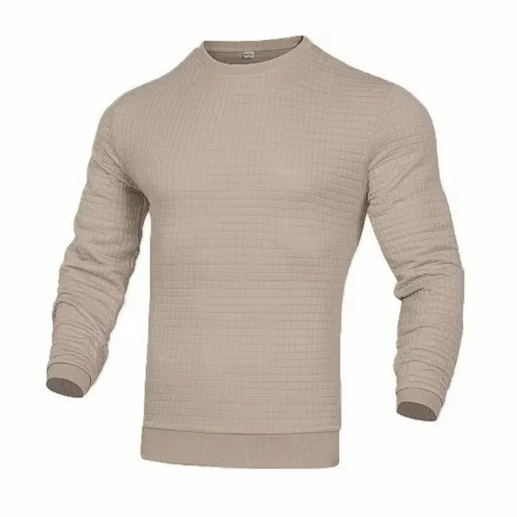 Novo: blusa esportiva masculina com gola redonda, cor sólida, ajuste grande, ideal para a primavera e corridas ao ar livre!