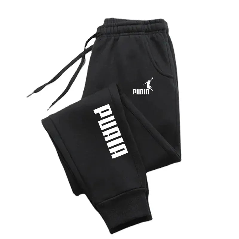 PUAIA - Calças Esportivas Masculinas de Jogging, Roupas Fitness Soltas, Monocromáticas, Estilo Streetwear, Ideais para Outono e Inverno.