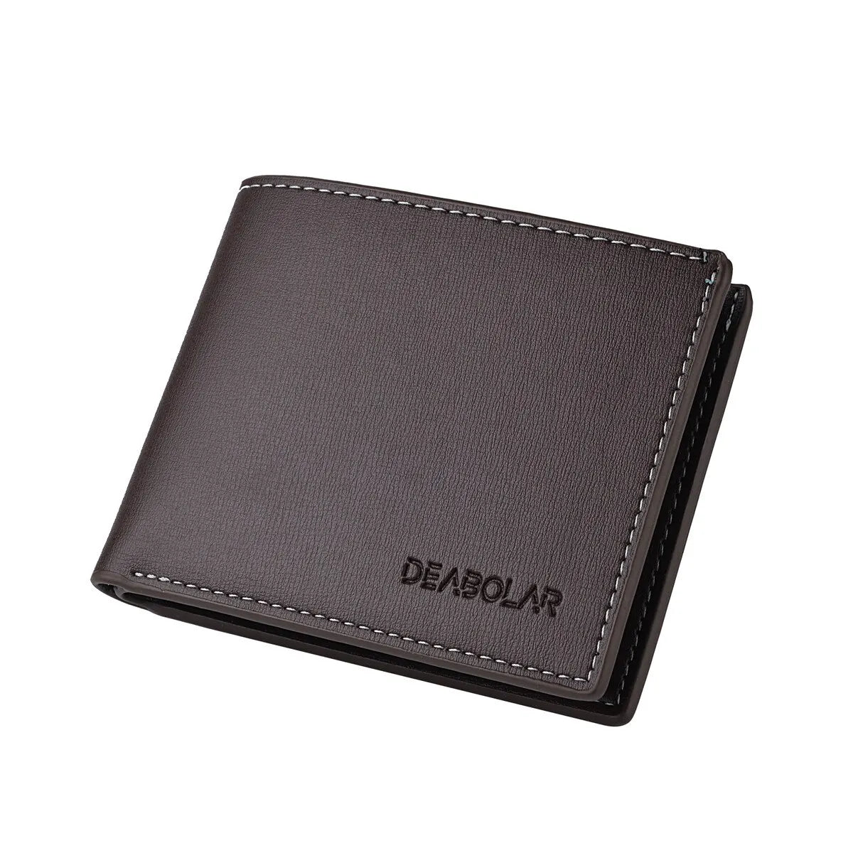 Carteira Curta em Couro PU para Homens Estilo Fino e Dobrável Perfeita para Jovens! Titular de Cartão de Crédito Inclusa!