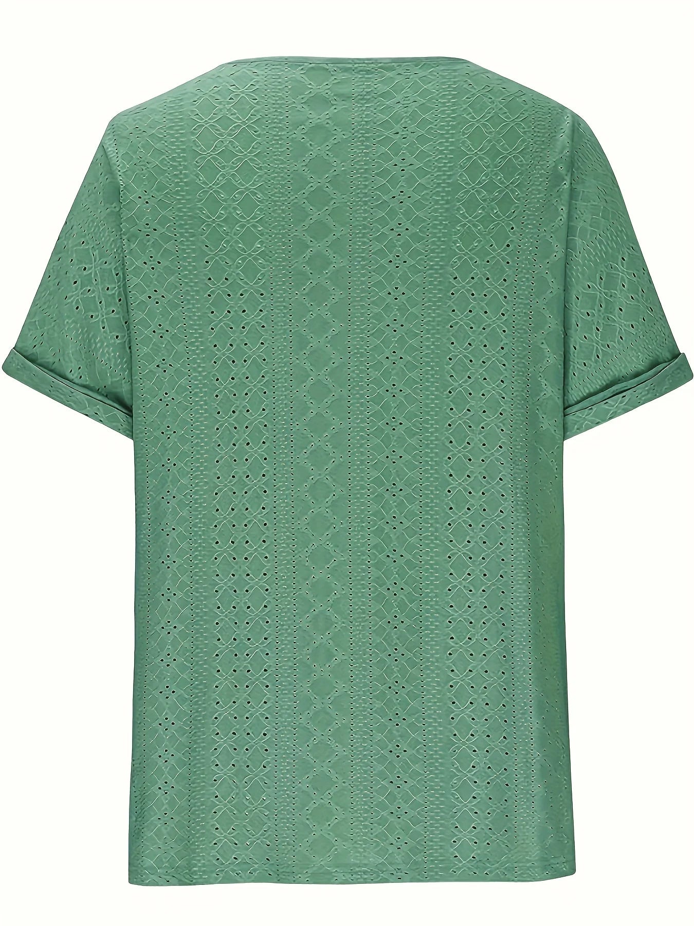 Camiseta Casual Feminina Plus Size: Confortável, solta, com ajuste em torno do pescoço e mangas curtas, perfeita para o dia a dia!