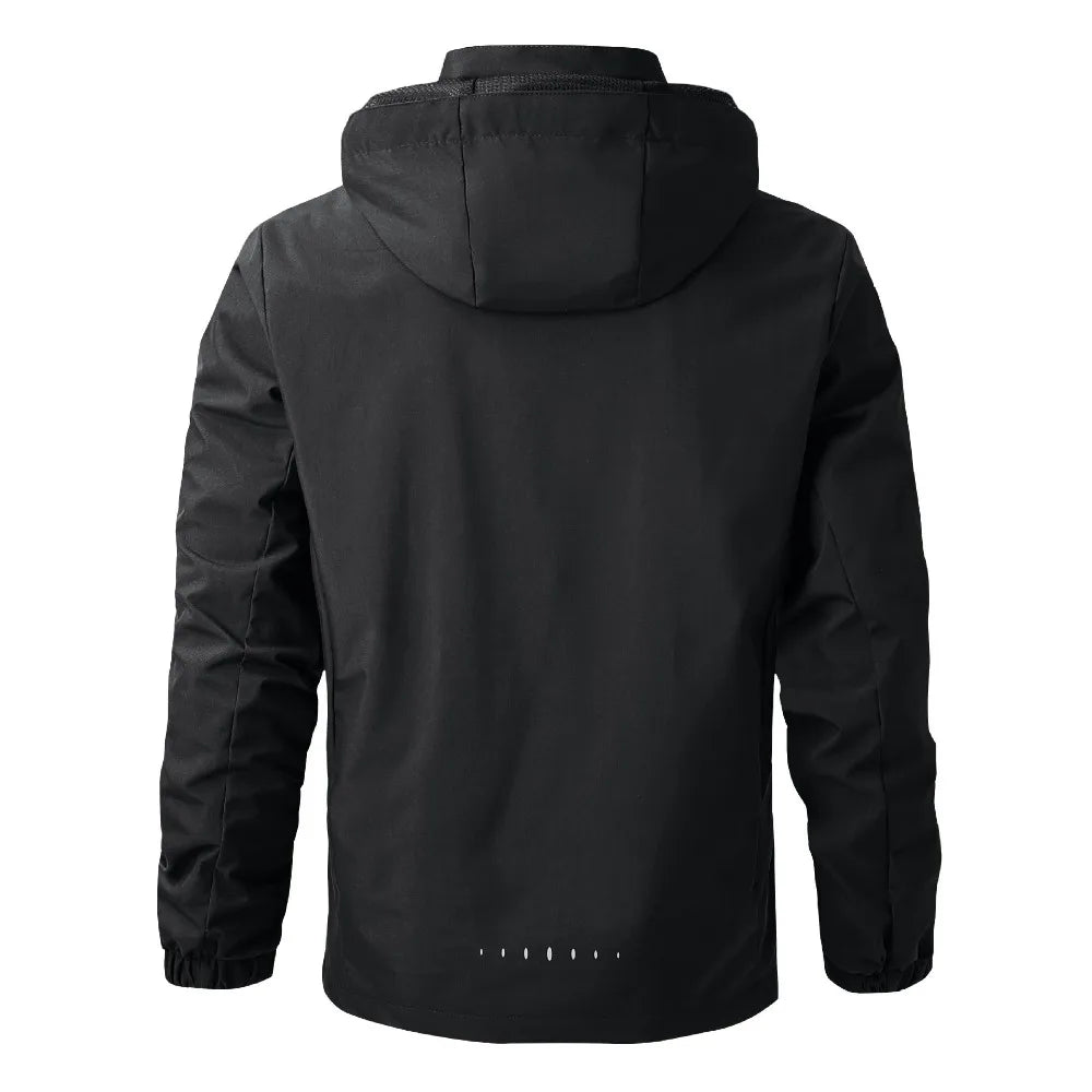 Jaqueta de chuva impermeável masculina leve exterior com capuz capa de chuva ao