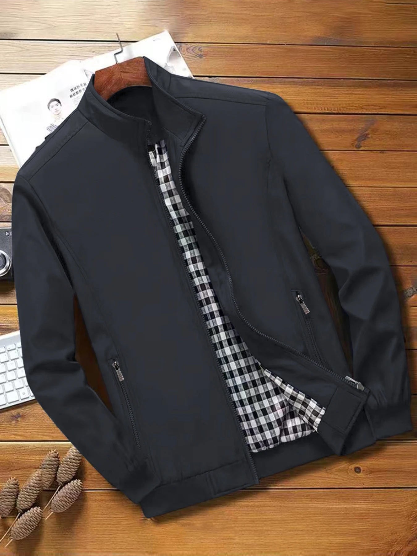 Jaqueta casual monocromática masculina, casaco match viajante, tendência de negócios, moda sta, nova, primavera e outono