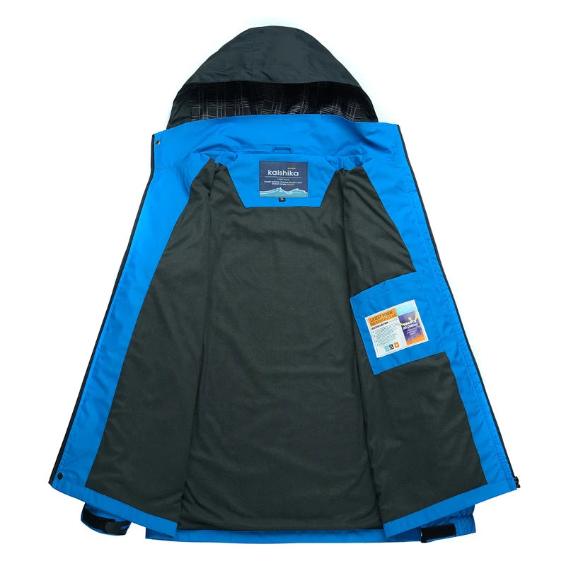 Jaqueta Trvlwego para Acampamento e Caminhadas Masculinas - Outono, Esportes ao Ar Livre, Escalada, Trekking. Blusão de Viagem à Prova d'Água - Preto