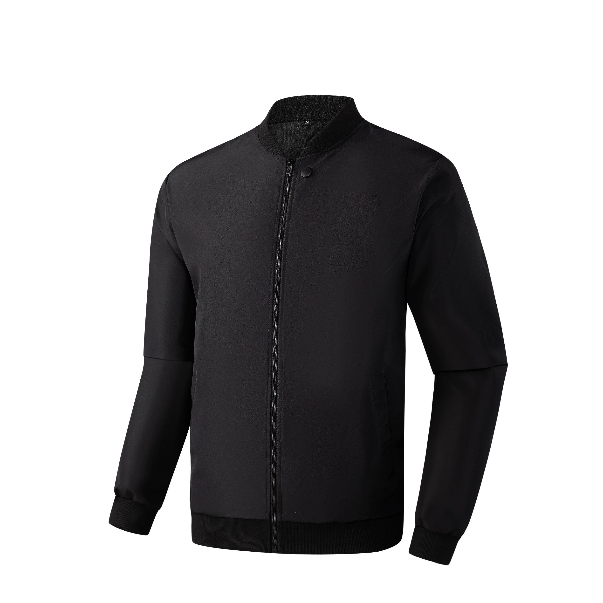 Jaqueta Masculina de Gola de Beisebol - Nova para Primavera e Outono de 2024, Curta, Solta, em Cor Sólida, Estilo Casual e de Negócios, Casaco Fino em Tendência.