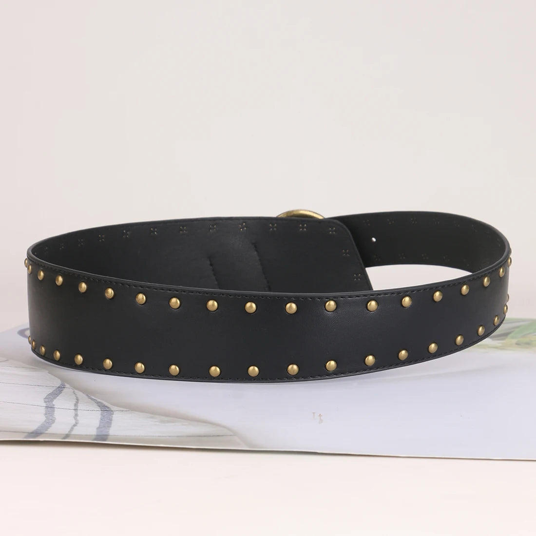 Fivela para Cinto com Rebites para Senhoras Fivela de Bronze com Parafuso Prisioneiro Ideal para Decorar a Cintura Perfeita para Vestidos e Casacos no Estilo Cowgirl