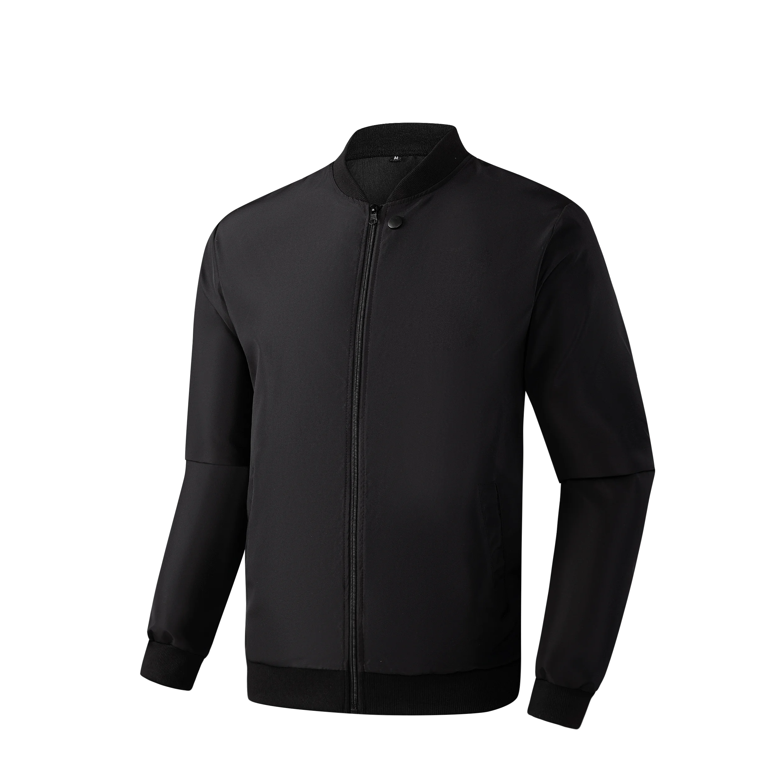 Jaqueta Masculina de Gola de Beisebol - Nova para Primavera e Outono de 2024, Curta, Solta, em Cor Sólida, Estilo Casual e de Negócios, Casaco Fino em Tendência.