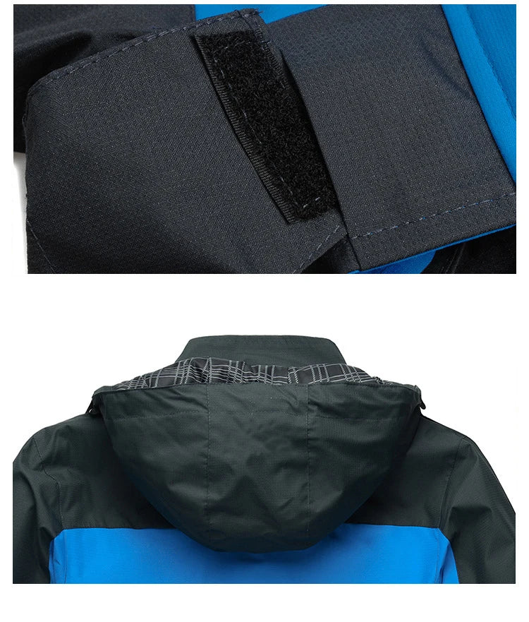 Jaqueta Trvlwego para Acampamento e Caminhadas Masculinas - Outono, Esportes ao Ar Livre, Escalada, Trekking. Blusão de Viagem à Prova d'Água - Preto