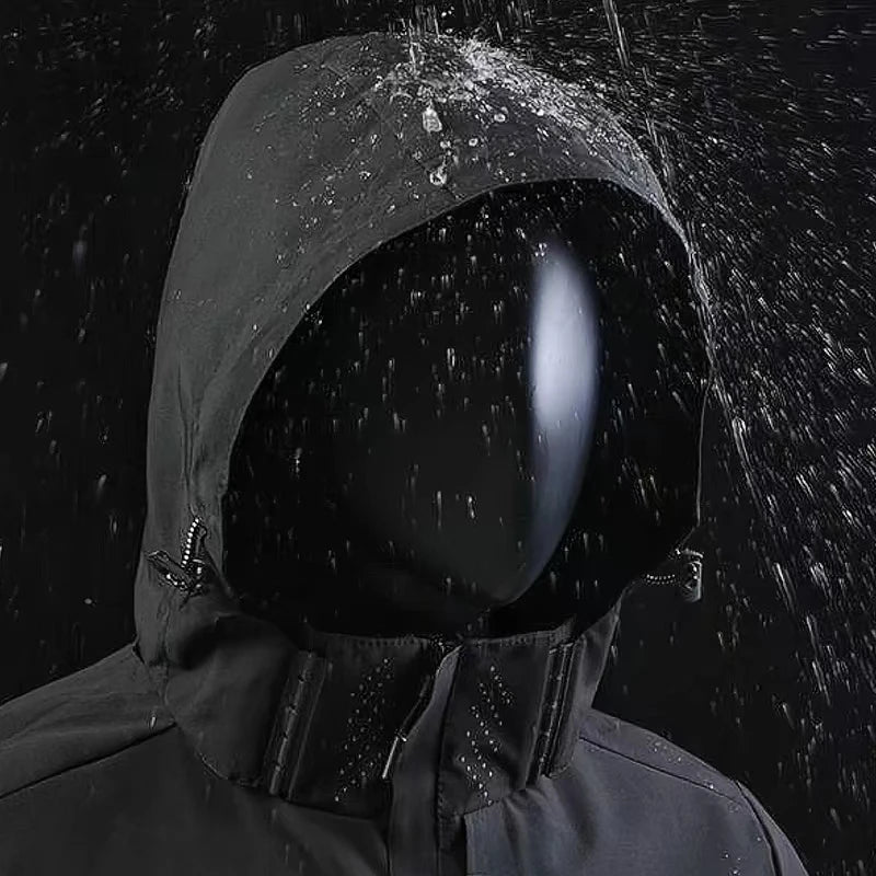 Jaqueta de chuva impermeável masculina leve exterior com capuz capa de chuva ao