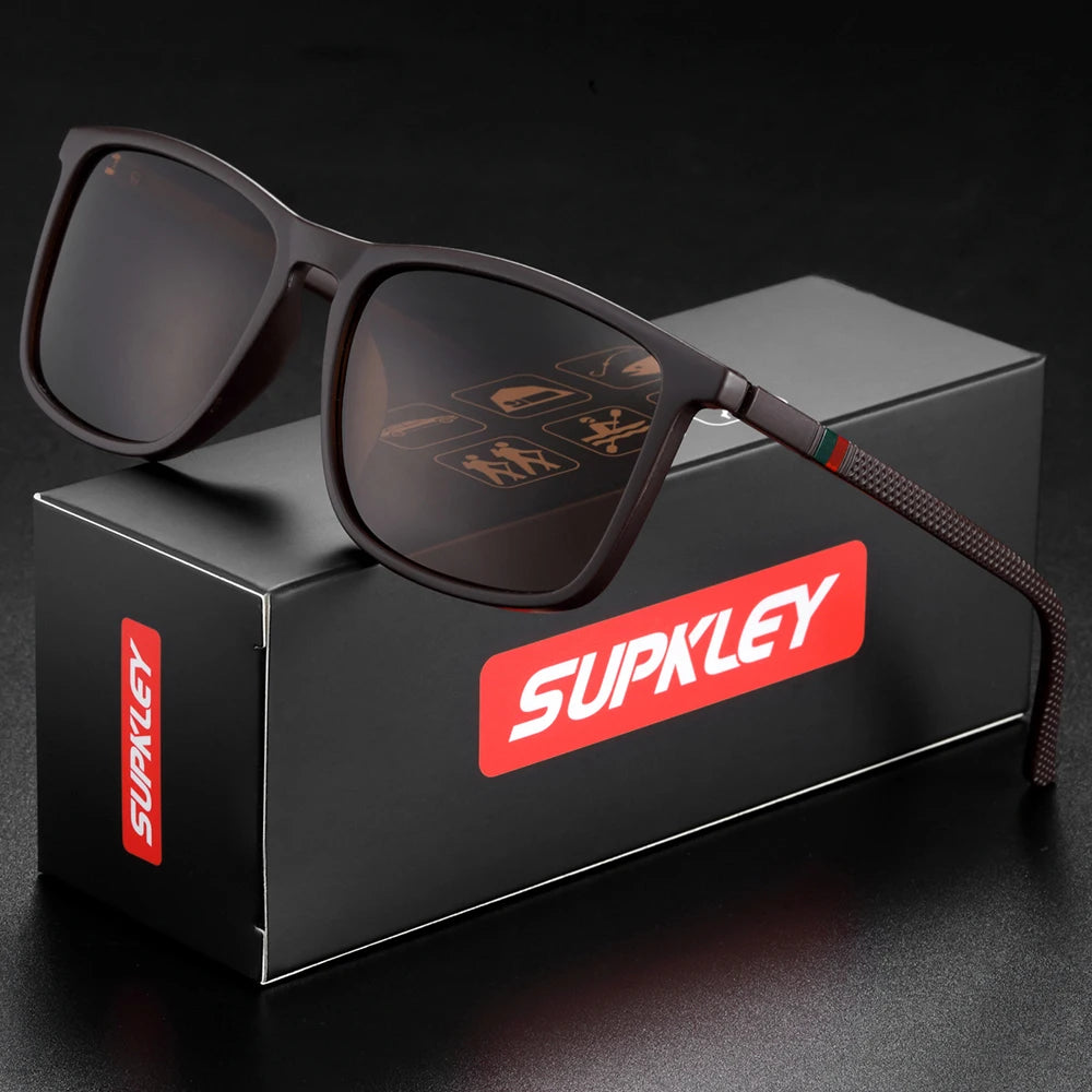 SUPKLEY Óculos de Sol Esportivos para Homens  Óculos de sol polarizados, confortáveis e leves, com design quadrado. Um acessório masculino perfeito para o dia a dia.