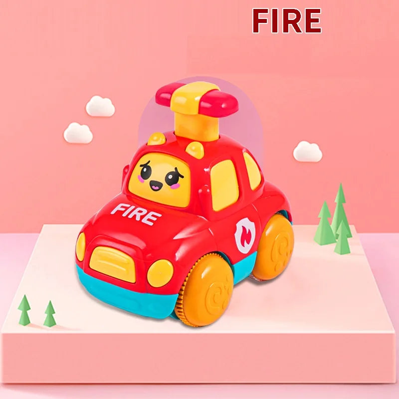 Carro de animais do bebê brinquedos da criança imprensa e ir carros puxar para trás carro iluminar brinquedos carros de corda para crianças 1 2 anos de idade menino presentes de aniversário